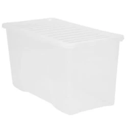 B&M Large Storage Box With Lid 110L - Clear -Home Products Store 284861 110l storage box with lid clear