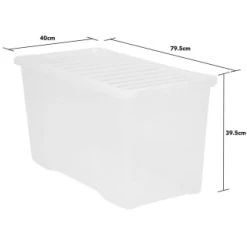B&M Large Storage Box With Lid 110L - Clear -Home Products Store 284861 110l storage box with lid clear 3
