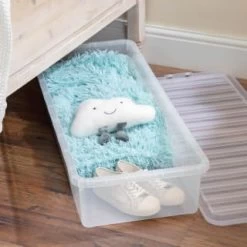B&M Underbed Storage Box With Lid 55L - Clear 6 B&M Underbed Storage Box With Lid 55L - Clear -Home Products Store 307321 55l under bed storage box with lid 4