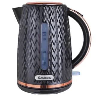 Goodmans Textured Kettle 1.7L - Black & Rose Gold 1 Goodmans Textured Kettle 1.7L - Black & Rose Gold