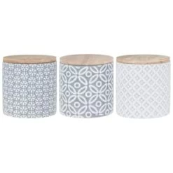 B&M Embossed Geometric Storage Canisters 3pc 8 B&M Embossed Geometric Storage Canisters 3pc -Home Products Store 356821 storage canisters geo grey 3