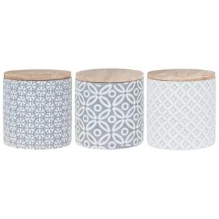 B&M Embossed Geometric Storage Canisters 3pc 3 B&M Embossed Geometric Storage Canisters 3pc - Image 3