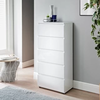 Norsk 5 Drawer Chest - White 1 Norsk 5 Drawer Chest - White