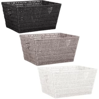 B&M Vannes Heart Cut Out Wicker Basket - Grey 2 B&M Vannes Heart Cut Out Wicker Basket - Grey - Image 2
