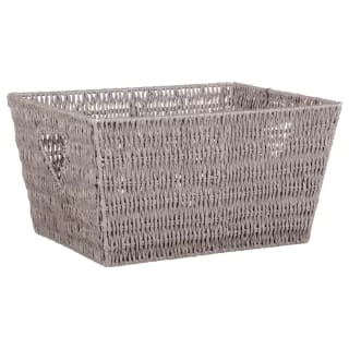 B&M Vannes Heart Cut Out Wicker Basket - Grey 1 B&M Vannes Heart Cut Out Wicker Basket - Grey