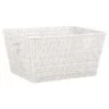 B&M Vannes Heart Cut Out Wicker Basket - White