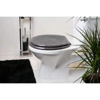 B&M Glitter Toilet Seat Silver 1 B&M Glitter Toilet Seat Silver