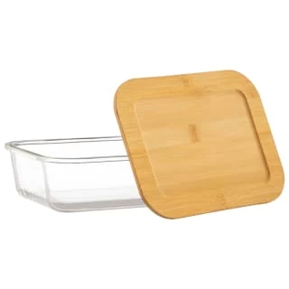 B&M Rectangular Glass Food Containers With Bamboo Lids 2pk 3 B&M Rectangular Glass Food Containers With Bamboo Lids 2pk - Image 3