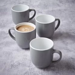 Simply Everyday Gloss Mugs 4pk - Grey 9 Simply Everyday Gloss Mugs 4pk - Grey -Home Products Store 380120 4pk simply everyday mugs grey
