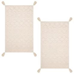 B&M Homestead Embossed Tea Towels With Tassels 2pk - Natural -Home Products Store 380229 2pk homestead embossed tea towel with tassels 2