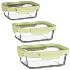 B&M Green Glass Food Container - Large -Home Products Store 380662 380663 380664 glass food container green medium 2