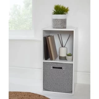 Kavala Cotton Lokken Cube Shelving Unit & Basket - Black 2 Kavala Cotton Lokken Cube Shelving Unit & Basket - Black - Image 2
