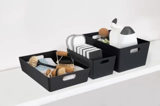 Soho Storage Tub 15 X 35 X 26cm - Graphite 2 Soho Storage Tub 15 X 35 X 26cm - Graphite - Image 2