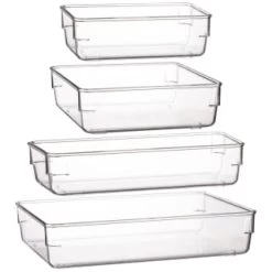 Clear Organiser Plastic Tray - Large -Home Products Store 384976 384977 384978 384984 clear organiser tray group 2