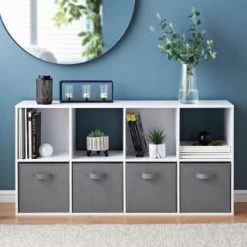 Home Products Store -Home Products Store 385647 lokken 8 cube shelving with 4 baskets