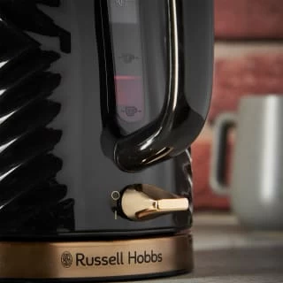 Russell Hobbs Groove Kettle 1.7L - Black & Gold 3 Russell Hobbs Groove Kettle 1.7L - Black & Gold - Image 3