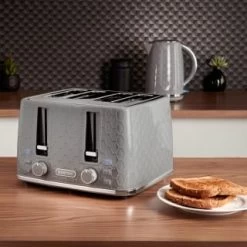 Goodmans Textured 4 Slice Toaster - Grey -Home Products Store 386707 goodmans textured 4 slice toaster grey