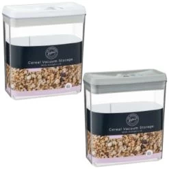 B&M Cereal Vacuum Storage Container - Grey -Home Products Store 389148 389149 cereal vacuum storage group