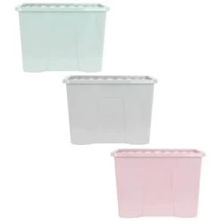 B&M Storage Box With Lid 80L - Dusty Pink -Home Products Store 391381 391383 391384 80l storage box and lid group