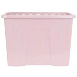 B&M Storage Box With Lid 80L - Dusty Pink -Home Products Store 391383 dusty pink 80l storage box and lid