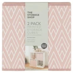 Lokken Printed Storage Cubes 2pk - Pink Diamond -Home Products Store 395838 2pk printed lokken storage cubes pink diamond 2