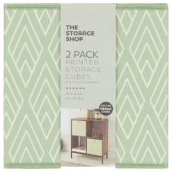 Lokken Printed Storage Cubes 2pk - Sage Diamond -Home Products Store 395843 2pk printed lokken storage cubes sage diamond 2