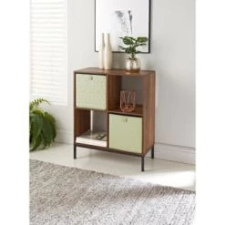 Lokken Printed Storage Cubes 2pk - Sage Diamond -Home Products Store 395843 2pk printed lokken storage cubes sage diamond