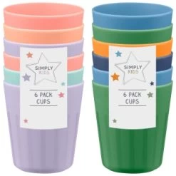 Simply Kids Colour Cups 6pk - Pastel -Home Products Store 398567 398570 6pk simply kids colour cups group